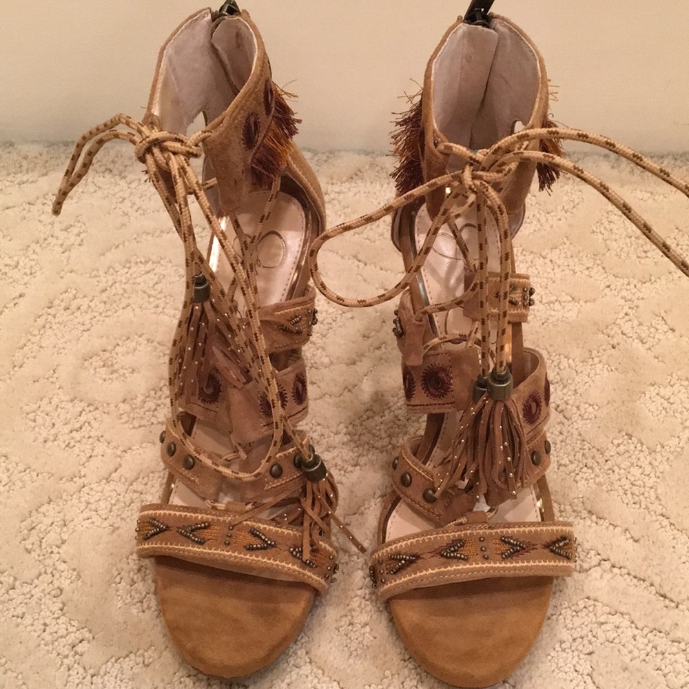 Jessica Simpson suede lace up shoes